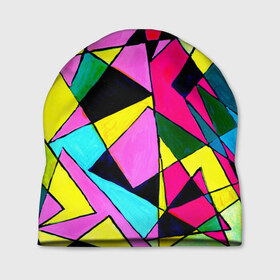 Шапка 3D с принтом Треугольники в Кировске, 100% полиэстер | универсальный размер, печать по всей поверхности изделия | картина | разноцветный | яркий