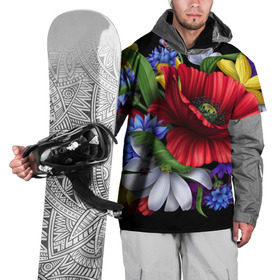 Накидка на куртку 3D с принтом Композиция цветов в Кировске, 100% полиэстер |  | Тематика изображения на принте: композиция | мак | ромашки | цветы