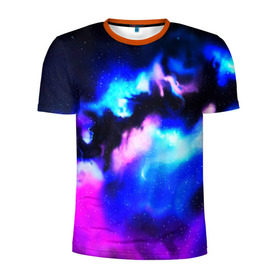 Мужская футболка 3D спортивная с принтом Вселенная в Кировске, 100% полиэстер с улучшенными характеристиками | приталенный силуэт, круглая горловина, широкие плечи, сужается к линии бедра | вселенная | звезда | космос | синяя