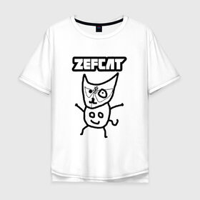 Мужская футболка хлопок Oversize с принтом Zef cat (Die Antwoord) в Кировске, 100% хлопок | свободный крой, круглый ворот, “спинка” длиннее передней части | cat | die antwoord | zef