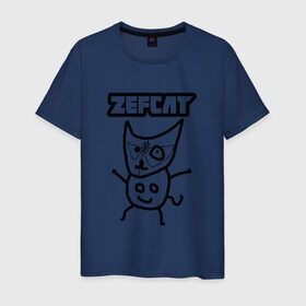 Мужская футболка хлопок с принтом Zef cat (Die Antwoord) в Кировске, 100% хлопок | прямой крой, круглый вырез горловины, длина до линии бедер, слегка спущенное плечо. | cat | die antwoord | zef