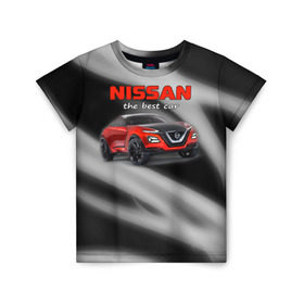 Детская футболка 3D с принтом Nissan - лучшая машина в Кировске, 100% гипоаллергенный полиэфир | прямой крой, круглый вырез горловины, длина до линии бедер, чуть спущенное плечо, ткань немного тянется | nissan | авто | автомобиль | ниссан