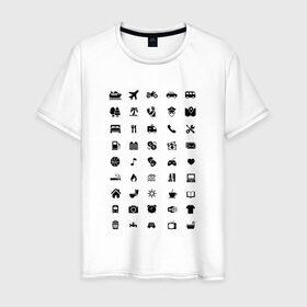Мужская футболка хлопок с принтом В путешествие в Кировске, 100% хлопок | прямой крой, круглый вырез горловины, длина до линии бедер, слегка спущенное плечо. | icon | travel | значки | иконки | путешествие | транспорт