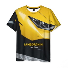 Мужская футболка 3D с принтом Lamborghini the best в Кировске, 100% полиэфир | прямой крой, круглый вырез горловины, длина до линии бедер | Тематика изображения на принте: авто | автомобиль | ламборгини