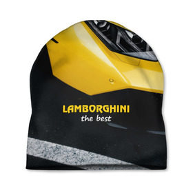 Шапка 3D с принтом Lamborghini the best в Кировске, 100% полиэстер | универсальный размер, печать по всей поверхности изделия | Тематика изображения на принте: авто | автомобиль | ламборгини