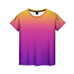 Женская футболка 3D с принтом Чёткий градиент в Кировске, 100% полиэфир ( синтетическое хлопкоподобное полотно) | прямой крой, круглый вырез горловины, длина до линии бедер | cs:go | градиент | диджей | желтый | музыка | розовый | синий | фиолетовый | чёткий