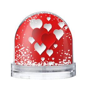 Водяной шар с принтом Сердца в Кировске, Пластик | Изображение внутри шара печатается на глянцевой фотобумаге с двух сторон | heart | любовь | сердце
