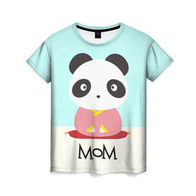 Женская футболка 3D с принтом Family Look в Кировске, 100% полиэфир ( синтетическое хлопкоподобное полотно) | прямой крой, круглый вырез горловины, длина до линии бедер | family look | для семьи | панда | семейные