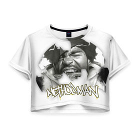 Женская футболка 3D укороченная с принтом Wu-tang Clan в Кировске, 100% полиэстер | круглая горловина, длина футболки до линии талии, рукава с отворотами | methodman
