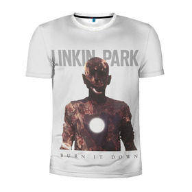 Мужская футболка 3D спортивная с принтом Linkin Park в Кировске, 100% полиэстер с улучшенными характеристиками | приталенный силуэт, круглая горловина, широкие плечи, сужается к линии бедра | Тематика изображения на принте: 