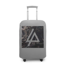 Чехол для чемодана 3D с принтом Linkin Park в Кировске, 86% полиэфир, 14% спандекс | двустороннее нанесение принта, прорези для ручек и колес | linkin park