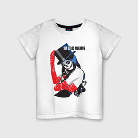 Детская футболка хлопок с принтом День мертвецов в Кировске, 100% хлопок | круглый вырез горловины, полуприлегающий силуэт, длина до линии бедер | 