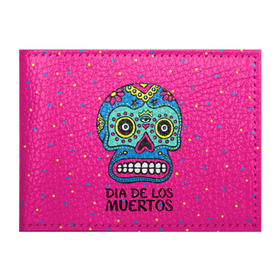 Обложка для студенческого билета с принтом Мексиканский череп в Кировске, натуральная кожа | Размер: 11*8 см; Печать на всей внешней стороне | день мертвыхб сахарный череп | мексика | традиция | узоры | цветы