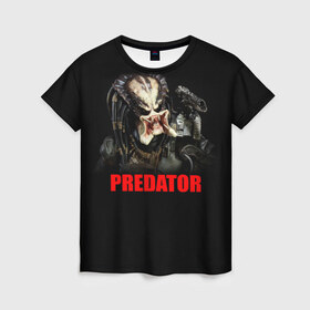 Женская футболка 3D с принтом Predator в Кировске, 100% полиэфир ( синтетическое хлопкоподобное полотно) | прямой крой, круглый вырез горловины, длина до линии бедер | боевик | кино | хищник | шварценнегер
