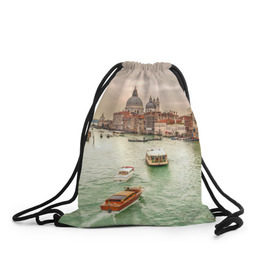 Рюкзак-мешок 3D с принтом Венеция в Кировске, 100% полиэстер | плотность ткани — 200 г/м2, размер — 35 х 45 см; лямки — толстые шнурки, застежка на шнуровке, без карманов и подкладки | 