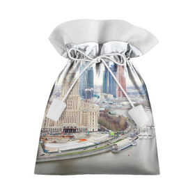 Подарочный 3D мешок с принтом Москва-Сити в Кировске, 100% полиэстер | Размер: 29*39 см | Тематика изображения на принте: 