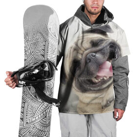 Накидка на куртку 3D с принтом Смешная собачка в Кировске, 100% полиэстер |  | прикол | смешная | смешно | собака | язык