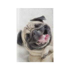 Обложка для паспорта матовая кожа с принтом Смешная собачка в Кировске, натуральная матовая кожа | размер 19,3 х 13,7 см; прозрачные пластиковые крепления | прикол | смешная | смешно | собака | язык