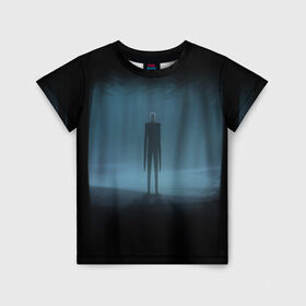 Детская футболка 3D с принтом Слендермен Slender man в Кировске, 100% гипоаллергенный полиэфир | прямой крой, круглый вырез горловины, длина до линии бедер, чуть спущенное плечо, ткань немного тянется | man | slender | slender man | крипота | слендер | тонкий | тонкий человек | человек