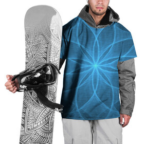 Накидка на куртку 3D с принтом Синяя звезда в Кировске, 100% полиэстер |  | дуга | звезда | линии | синий | узор | цветок