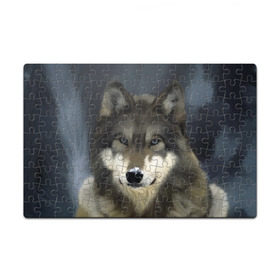 Пазл магнитный 126 элементов с принтом Картина волк в Кировске, полимерный материал с магнитным слоем | 126 деталей, размер изделия —  180*270 мм | Тематика изображения на принте: волк | животные | собака