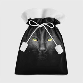 Подарочный 3D мешок с принтом Черный кот в Кировске, 100% полиэстер | Размер: 29*39 см | Тематика изображения на принте: 