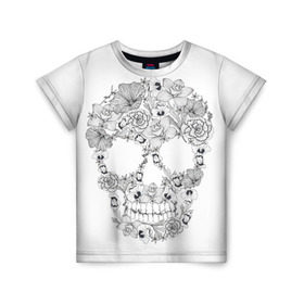 Детская футболка 3D с принтом День мертвецов в Кировске, 100% гипоаллергенный полиэфир | прямой крой, круглый вырез горловины, длина до линии бедер, чуть спущенное плечо, ткань немного тянется | Тематика изображения на принте: 