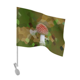 Флаг для автомобиля с принтом Мухоморчик в Кировске, 100% полиэстер | Размер: 30*21 см | гриб | камуфляж | лес | мухомор | поганка | яд | ядовитый