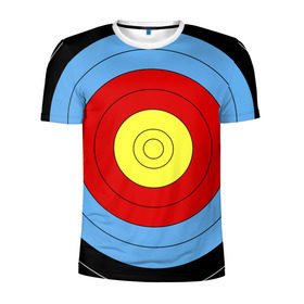 Мужская футболка 3D спортивная с принтом Мишень для лука в Кировске, 100% полиэстер с улучшенными характеристиками | приталенный силуэт, круглая горловина, широкие плечи, сужается к линии бедра | оружие | спорт | стрельба