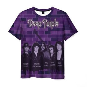 Мужская футболка 3D с принтом Deep Purple в Кировске, 100% полиэфир | прямой крой, круглый вырез горловины, длина до линии бедер | Тематика изображения на принте: deep purple | music | rock | музыка | рок