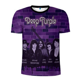 Мужская футболка 3D спортивная с принтом Deep Purple в Кировске, 100% полиэстер с улучшенными характеристиками | приталенный силуэт, круглая горловина, широкие плечи, сужается к линии бедра | Тематика изображения на принте: deep purple | music | rock | музыка | рок