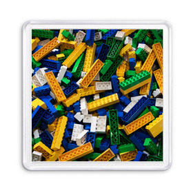 Магнит 55*55 с принтом Конструктор LEGO в Кировске, Пластик | Размер: 65*65 мм; Размер печати: 55*55 мм | игрушка | конструктор | лего