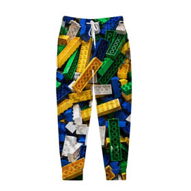 Мужские брюки 3D с принтом Конструктор LEGO в Кировске, 100% полиэстер | манжеты по низу, эластичный пояс регулируется шнурком, по бокам два кармана без застежек, внутренняя часть кармана из мелкой сетки | игрушка | конструктор | лего