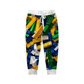 Детские брюки 3D с принтом Конструктор LEGO в Кировске, 100% полиэстер | манжеты по низу, эластичный пояс регулируется шнурком, по бокам два кармана без застежек, внутренняя часть кармана из мелкой сетки | игрушка | конструктор | лего
