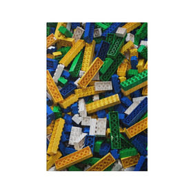 Обложка для паспорта матовая кожа с принтом Конструктор LEGO в Кировске, натуральная матовая кожа | размер 19,3 х 13,7 см; прозрачные пластиковые крепления | игрушка | конструктор | лего