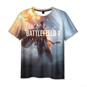 Мужская футболка 3D с принтом Battlefield в Кировске, 100% полиэфир | прямой крой, круглый вырез горловины, длина до линии бедер | battlefield батла | батлфилд