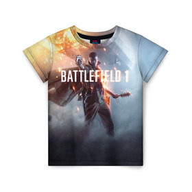 Детская футболка 3D с принтом Battlefield в Кировске, 100% гипоаллергенный полиэфир | прямой крой, круглый вырез горловины, длина до линии бедер, чуть спущенное плечо, ткань немного тянется | battlefield батла | батлфилд