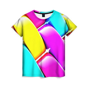 Женская футболка 3D с принтом Different color в Кировске, 100% полиэфир ( синтетическое хлопкоподобное полотно) | прямой крой, круглый вырез горловины, длина до линии бедер | 