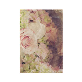 Обложка для паспорта матовая кожа с принтом Винтажные розы в Кировске, натуральная матовая кожа | размер 19,3 х 13,7 см; прозрачные пластиковые крепления | Тематика изображения на принте: vintage | винтаж | зелень | лето | пионы | розы | узоры | цветы