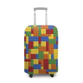 Чехол для чемодана 3D с принтом Конструктор лего в Кировске, 86% полиэфир, 14% спандекс | двустороннее нанесение принта, прорези для ручек и колес | Тематика изображения на принте: lego | кирпичи | конструктор