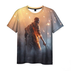 Мужская футболка 3D с принтом Battlefield в Кировске, 100% полиэфир | прямой крой, круглый вырез горловины, длина до линии бедер | батла | батлфилд