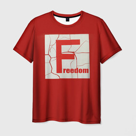 Мужская футболка 3D с принтом Freedom в Кировске, 100% полиэфир | прямой крой, круглый вырез горловины, длина до линии бедер | 