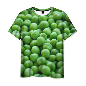 Мужская футболка 3D с принтом горошек в Кировске, 100% полиэфир | прямой крой, круглый вырез горловины, длина до линии бедер | горох | горошек | зелень | лето