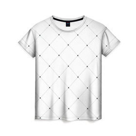 Женская футболка 3D с принтом Точечный узор! в Кировске, 100% полиэфир ( синтетическое хлопкоподобное полотно) | прямой крой, круглый вырез горловины, длина до линии бедер | белый | дизайн | классно | круто | лейбл | точки | узор | цвет | черный