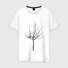 Мужская футболка хлопок с принтом Веточка дерева в Кировске, 100% хлопок | прямой крой, круглый вырез горловины, длина до линии бедер, слегка спущенное плечо. | ветка | дерево | класс | корки | круто | природа