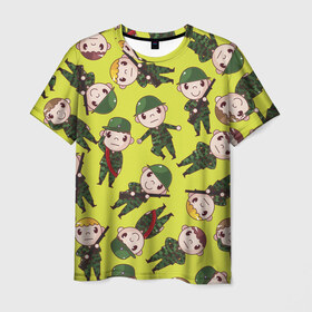 Мужская футболка 3D с принтом Солдатики в Кировске, 100% полиэфир | прямой крой, круглый вырез горловины, длина до линии бедер | армия | военные | воины | камуфляж | прикольные | солдаты | текстуры