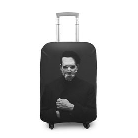 Чехол для чемодана 3D с принтом Marilyn Manson в Кировске, 86% полиэфир, 14% спандекс | двустороннее нанесение принта, прорези для ручек и колес | звезда | знаменитость | музыка | мэрилин мэнсон | певец | рокер