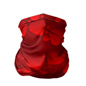 Бандана-труба 3D с принтом Красные сердца в Кировске, 100% полиэстер, ткань с особыми свойствами — Activecool | плотность 150‒180 г/м2; хорошо тянется, но сохраняет форму | heart | red | любовь | орнамент | сердце | узор