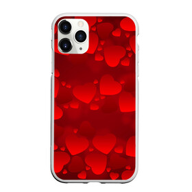 Чехол для iPhone 11 Pro матовый с принтом Красные сердца в Кировске, Силикон |  | heart | red | любовь | орнамент | сердце | узор