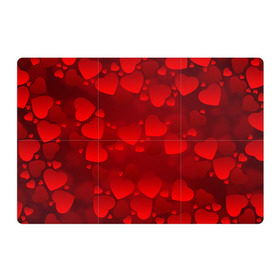 Магнитный плакат 3Х2 с принтом Красные сердца в Кировске, Полимерный материал с магнитным слоем | 6 деталей размером 9*9 см | heart | red | любовь | орнамент | сердце | узор